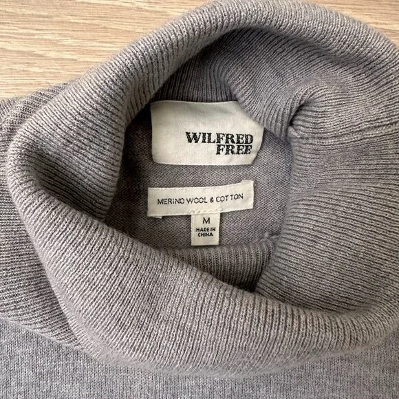 WILFRED FREE TURTLENECK SWEATER - MERINO WOOL & COTTON - SIZE MEDIUM - Picture 3 of 6